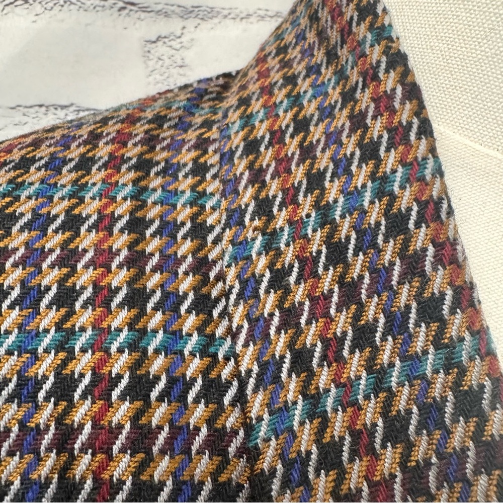 Vintage Tweed Houndstooth Blazer Shawl Collar Wool Feel Medium - Picture 7 of 16